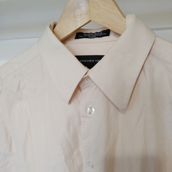 Jones New York | pastel peach men's long sleeved dress shirt - Picture 5 of 10